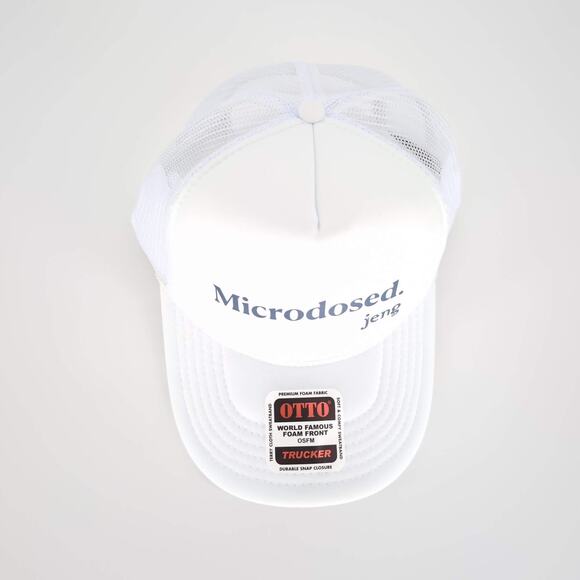 Microdosed. jeng White Otto World Famous Foam Front Trucker Hat Baseball Cap NEW - Picture 9 of 16